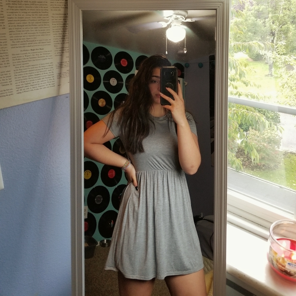 gray dress